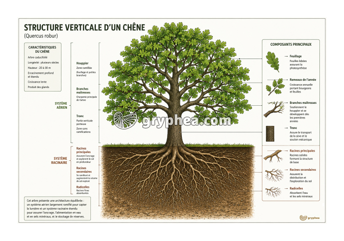 Structure d'un arbre - le Chêne - gryphea.org